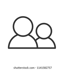 people group icon with simple black line use for website asset 