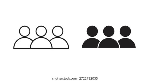 Símbolo de icono de grupo de Personas. Vector EPS 10. icono de línea y glifo