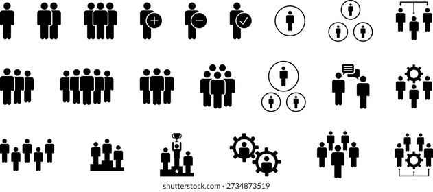 Icono de grupo de Personas. Equipo de obrero. Símbolo de perfil de usuario. Grupo de personas o grupo de usuarios. Símbolo de personas. Vector.