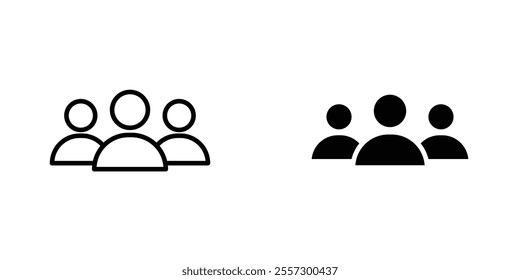 People group Icon vector. liner and flat style icons set.