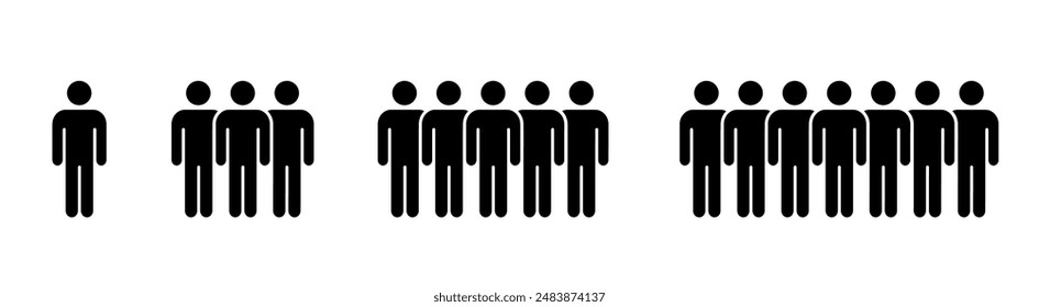 People .Group of people icons. People black vector icons. Vector illustration