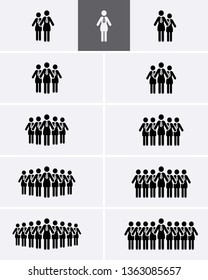 People Group Icons Set Crowd People Stock Vector (Royalty Free ...