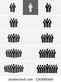 People Group Icons set. Crowd of people. Staff Icons. Vector