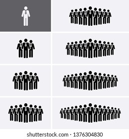 People Group Icons set. Crowd of people. Staff Icons. Vector