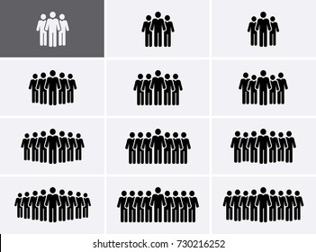 People Group Icons set. Crowd Icons. Vector - Shutterstock ID 730216252