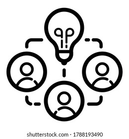 Idea de grupo de personas Icono plano aislado en fondo blanco