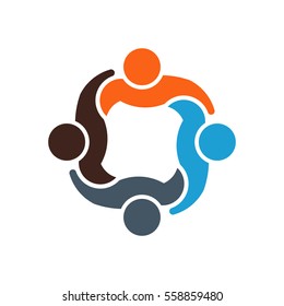  People Group Interacting Logo. Vector graphic design illustration