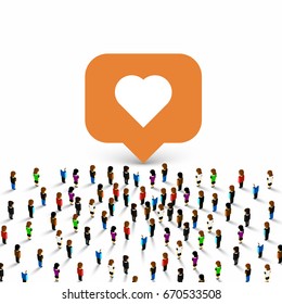 People group like frame heart on the white background. Vector illustration