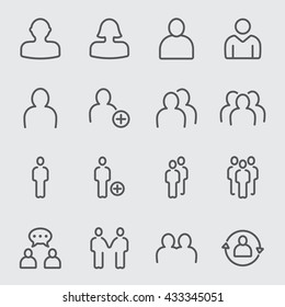 People and People group line icon - Shutterstock ID 433345051