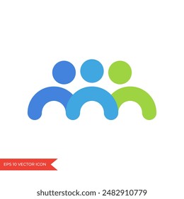 People group logo. Business team sign. Communication or connection colorful icon