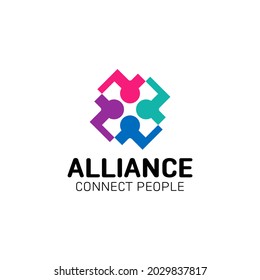 people group logo. Connecting partner teamwork. Unity, Alliance, Community friendship. successful family union recent vector. business symbols. 