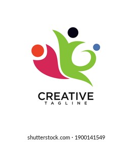 logotipo de grupo de personas. vector de diseño creativo 