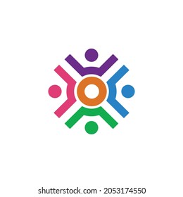 El vector de diseño del logotipo de grupo de personas , en fondo blanco.