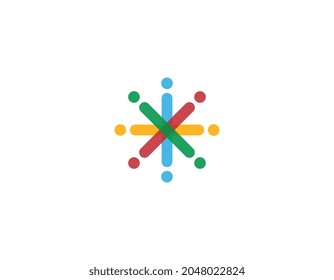 Logo del grupo de personas. Ilustración del diseño gráfico del vector