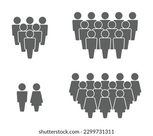 People group man and woman teamwork icon set