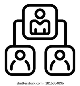 People group online meeting icon. Outline people group online meeting vector icon for web design isolated on white background
