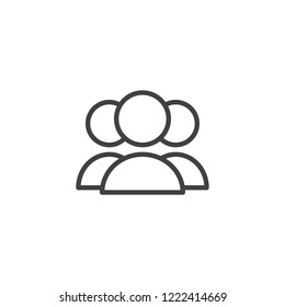 People group outline icon. linear style sign for mobile concept and web design. Three user avatar simple line vector icon. Symbol, logo illustration. Pixel perfect vector graphics