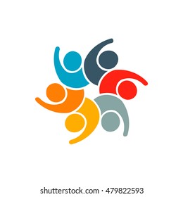  People Group Participation Logo. Vector graphic design illustration