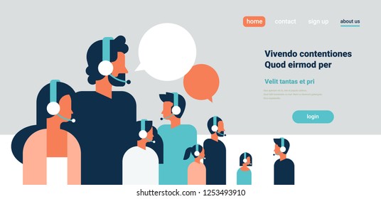people group portrait chat bubbles communicating speech dialogue man woman headphones character background copy space horizontal flat - Powered by Shutterstock - Get 15% off with code: PIKWIZARD15