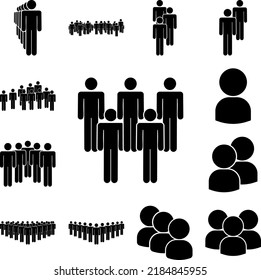 people, group, rank icon in a collection with other items