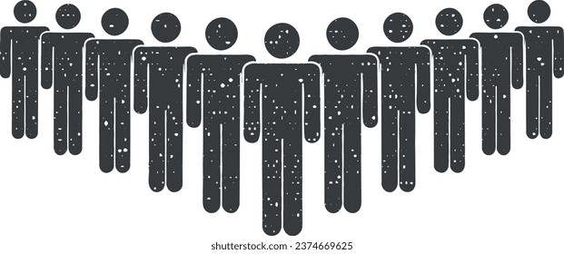 personas, grupo, gráfico vectorial de icono de rango en estilo de sello