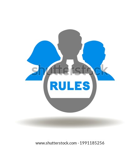 People group with rules word vector illustration. Know the rules symbol.