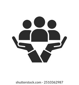 People group save thin line icon. inclusion social equity, community care editable flat stroke vector icon.