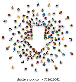 People group sign arrow down on the white background. Vector illustration