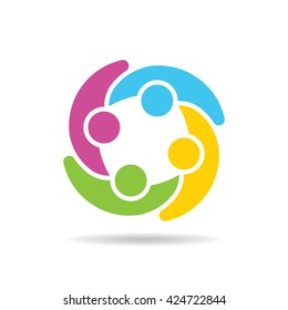  People Group Social Network Logo. Vector graphic design illustration