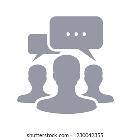 People group with speech bubbles. Communication, partnership concept, Vector illustration.