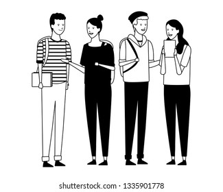 People Group Students Conversation Stock Vector (Royalty Free ...