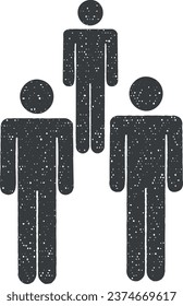 Menschen, Gruppen, Teamsymbol, Vektorgrafik in Stempelform