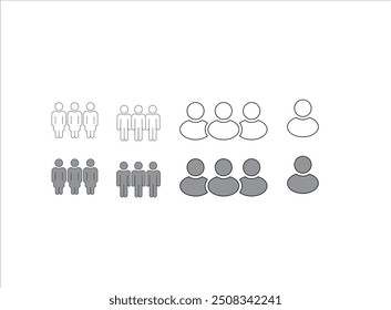 people, group and team icons in linear style