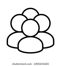 People, group, team line icon vector design template illustration in trendy flat style to suit your web design