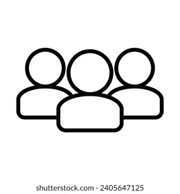 People, group, team outline icon vector design template illustration in trendy flat style to suit your web design