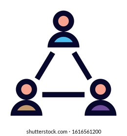 People Group. Team. Simple Vector Color Icon.