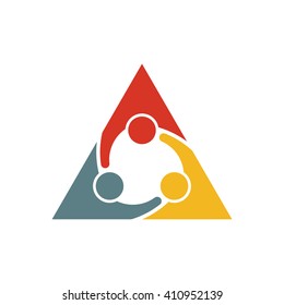 People Group Teaming Logo. Vector graphic design illustration