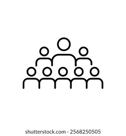 People group teamwork line icon.vector flat black linear illustration for web and app..eps
