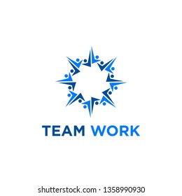 People Group Teamwork Logo Design Vector Stock Vector (Royalty Free ...