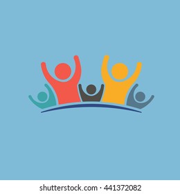  People Group Teamwork Logo. Vector graphic design illustration