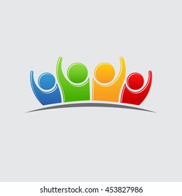  Logo del grupo de personas. Ilustración de diseño gráfico del vector