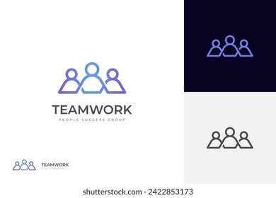 People group together logo icon design or teamwork logo. human community vector graphic symbol. friendship logo template