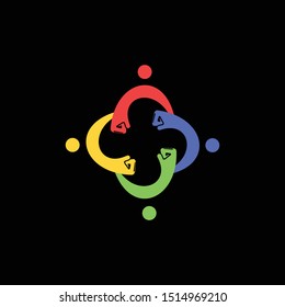People Group Togetherness Creative Abstract Business Logo