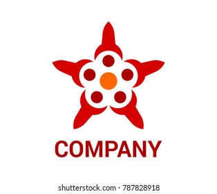 people group training community shape flower star idea design concept illustration
