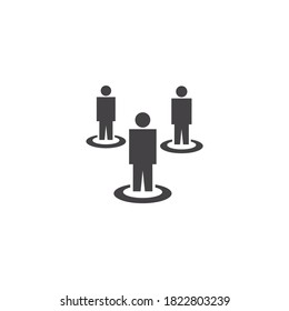 People Group Users Icon Black and White Vector Graphic