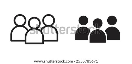 People group vector icon set in black color.