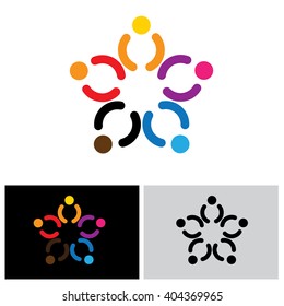 people group vector logo icon in eps 10 format