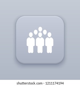 People Groups button, best vector on a gray background
