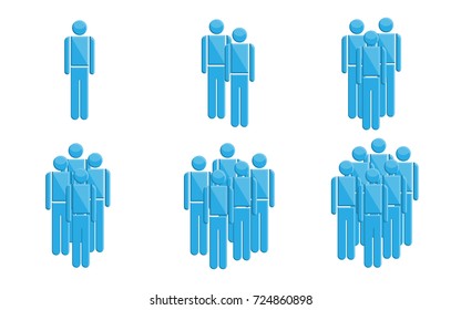 People in groups symbols, vector