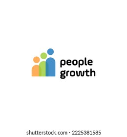 people grow icon logo.connected people vector business logotype